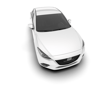 White modern car isolated on transparent background. 3d rendering - illustration png