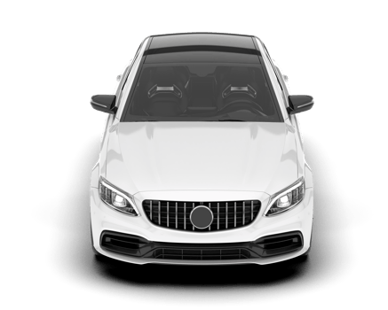 White modern car isolated on transparent background. 3d rendering - illustration png
