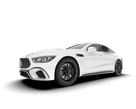 White modern car isolated on transparent background. 3d rendering - illustration png