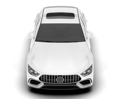 White modern car isolated on transparent background. 3d rendering - illustration png