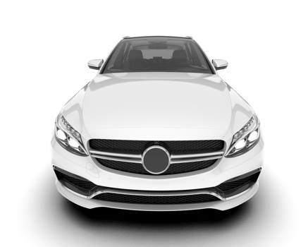 White modern car isolated on transparent background. 3d rendering - illustration png