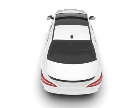 White modern car isolated on transparent background. 3d rendering - illustration png