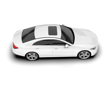 White modern car isolated on transparent background. 3d rendering - illustration png