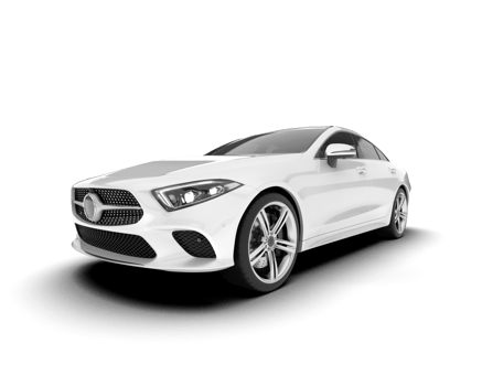 White modern car isolated on transparent background. 3d rendering - illustration png