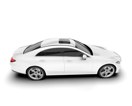 White modern car isolated on transparent background. 3d rendering - illustration png