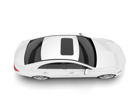 White modern car isolated on transparent background. 3d rendering - illustration png