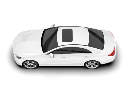 White modern car isolated on transparent background. 3d rendering - illustration png