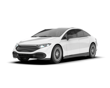 White modern car isolated on transparent background. 3d rendering - illustration png