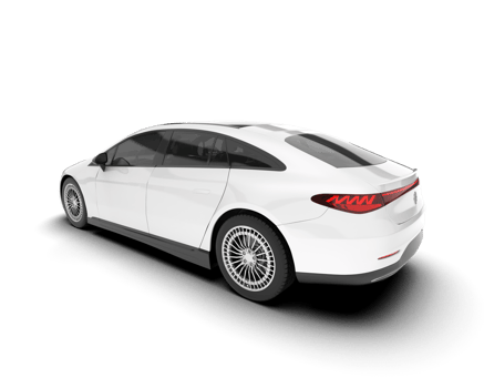 White modern car isolated on transparent background. 3d rendering - illustration png