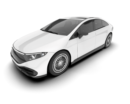 White modern car isolated on transparent background. 3d rendering - illustration png