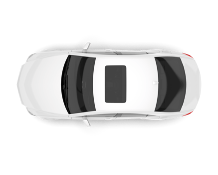 White modern car isolated on transparent background. 3d rendering - illustration png