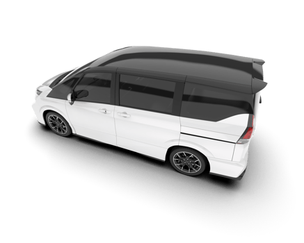 White modern car isolated on transparent background. 3d rendering - illustration png