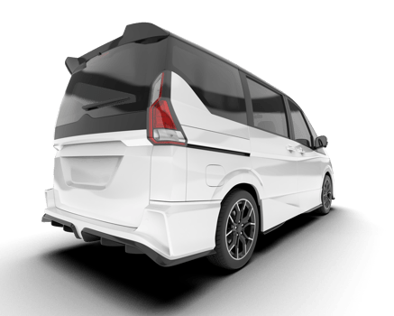 White modern car isolated on transparent background. 3d rendering - illustration png
