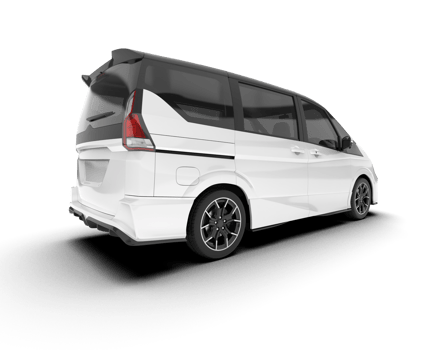 White modern car isolated on transparent background. 3d rendering - illustration png