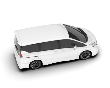 White modern car isolated on transparent background. 3d rendering - illustration png