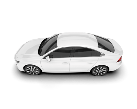 White modern car isolated on transparent background. 3d rendering - illustration png