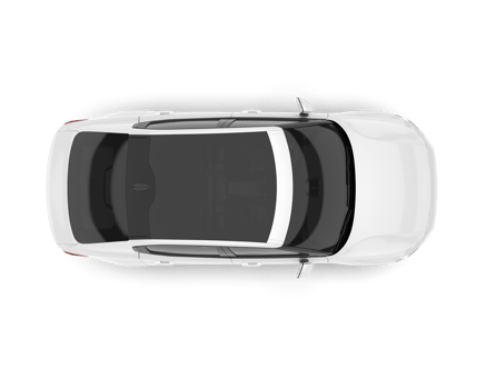White modern car isolated on transparent background. 3d rendering - illustration png