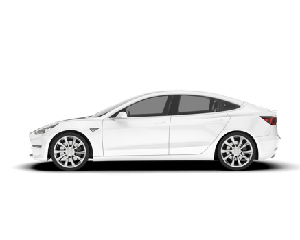 White modern car isolated on transparent background. 3d rendering - illustration png