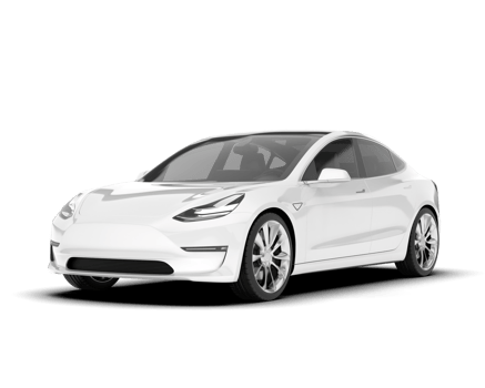 White modern car isolated on transparent background. 3d rendering - illustration png