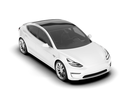 White modern car isolated on transparent background. 3d rendering - illustration png