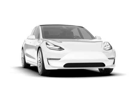 White modern car isolated on transparent background. 3d rendering - illustration png
