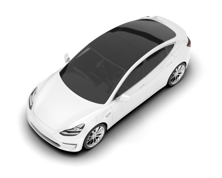 White modern car isolated on transparent background. 3d rendering - illustration png