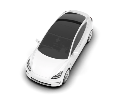 White modern car isolated on transparent background. 3d rendering - illustration png