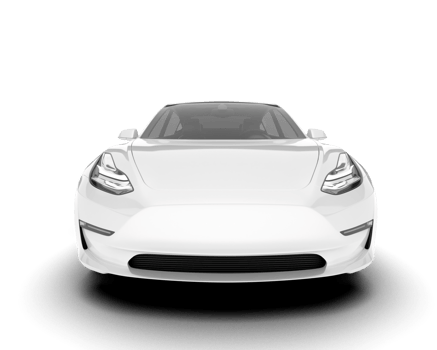 White modern car isolated on transparent background. 3d rendering - illustration png