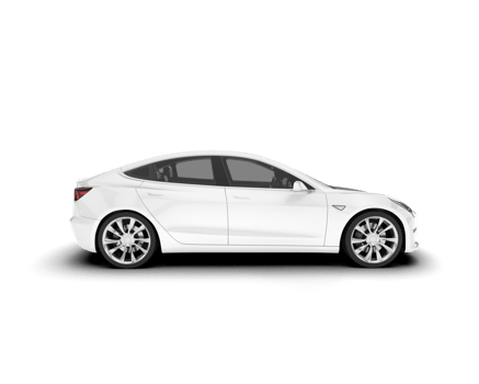 White modern car isolated on transparent background. 3d rendering - illustration png