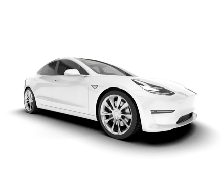 White modern car isolated on transparent background. 3d rendering - illustration png