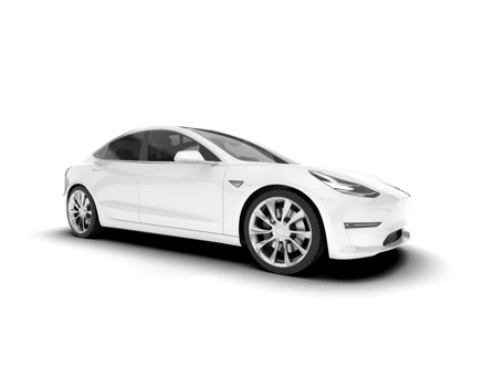 White modern car isolated on transparent background. 3d rendering - illustration png