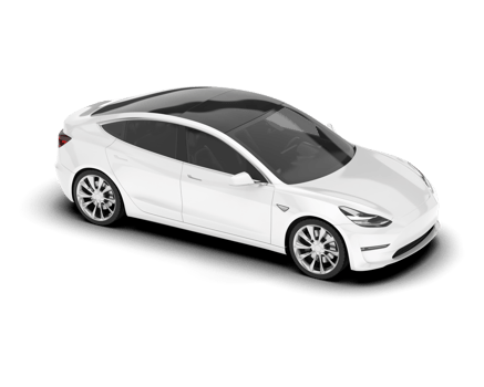 White modern car isolated on transparent background. 3d rendering - illustration png