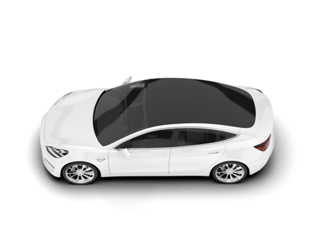 White modern car isolated on transparent background. 3d rendering - illustration png