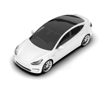 White modern car isolated on transparent background. 3d rendering - illustration png