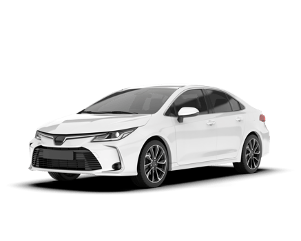 White modern car isolated on transparent background. 3d rendering - illustration png
