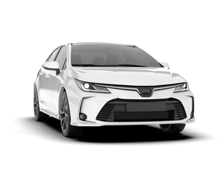 White modern car isolated on transparent background. 3d rendering - illustration png