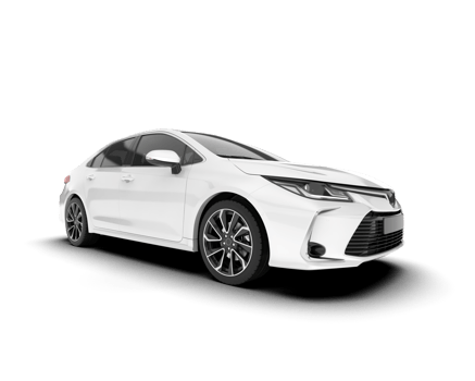 White modern car isolated on transparent background. 3d rendering - illustration png