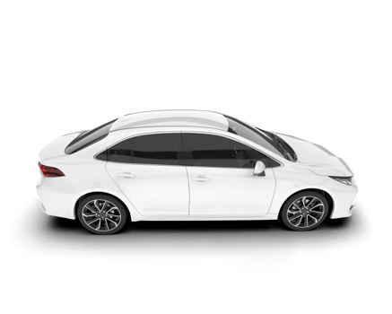 White modern car isolated on transparent background. 3d rendering - illustration png