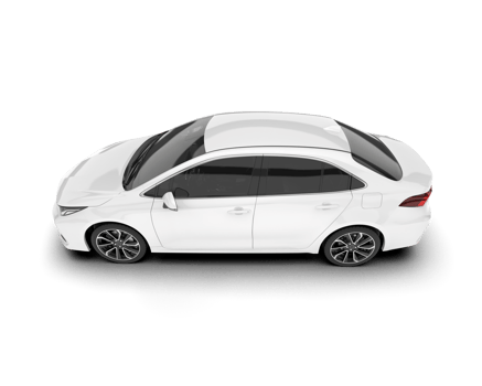 White modern car isolated on transparent background. 3d rendering - illustration png