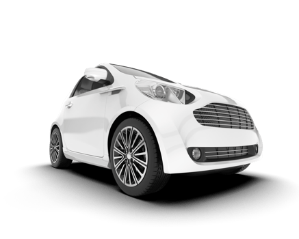 White city car isolated on transparent background. 3d rendering - illustration png