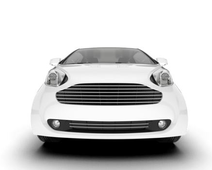 White city car isolated on transparent background. 3d rendering - illustration png