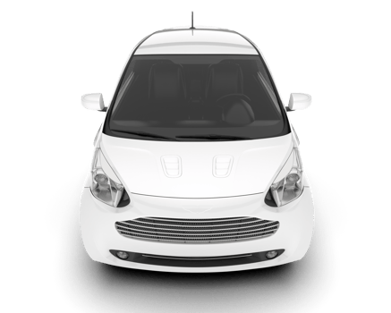 White city car isolated on transparent background. 3d rendering - illustration png