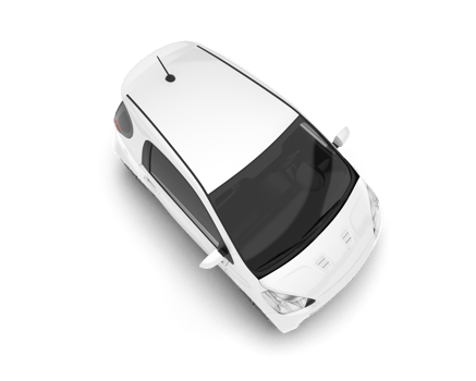 White city car isolated on transparent background. 3d rendering - illustration png