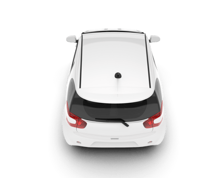 White city car isolated on transparent background. 3d rendering - illustration png