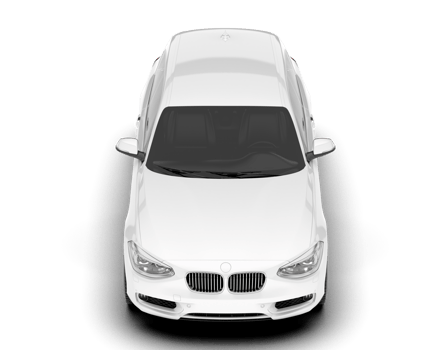 White city car isolated on transparent background. 3d rendering - illustration png