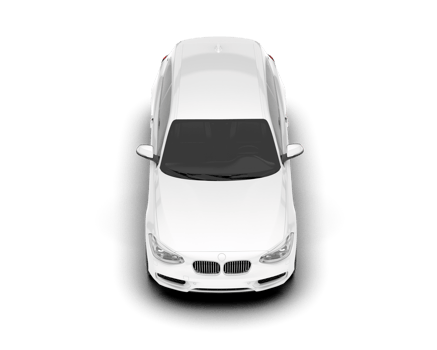 White city car isolated on transparent background. 3d rendering - illustration png