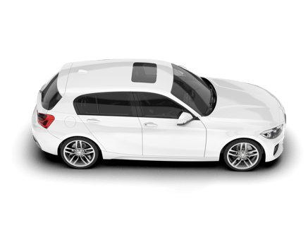 White city car isolated on transparent background. 3d rendering - illustration png