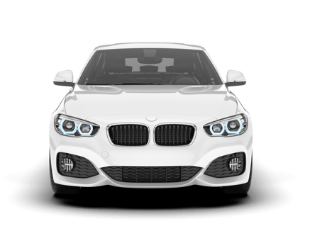White city car isolated on transparent background. 3d rendering - illustration png