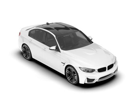 White city car isolated on transparent background. 3d rendering - illustration png