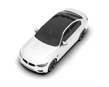 White city car isolated on transparent background. 3d rendering - illustration png